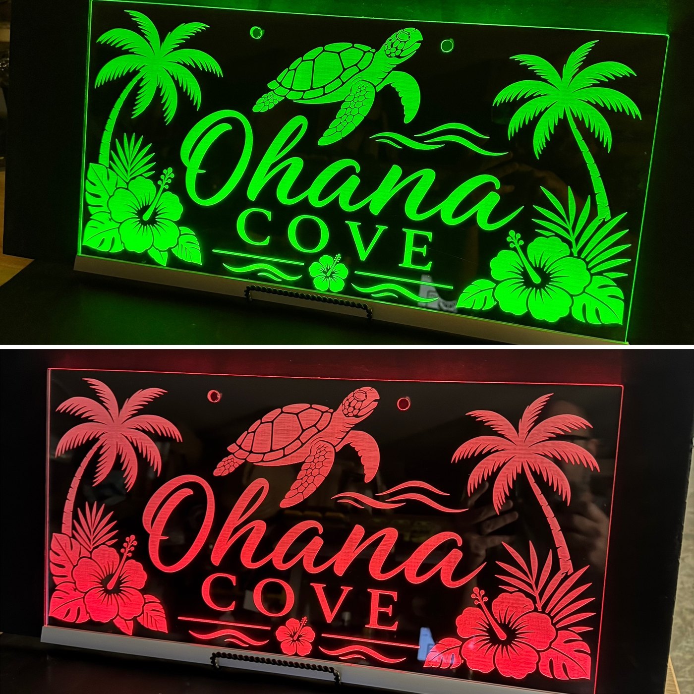 Custom lighted acrylic sign