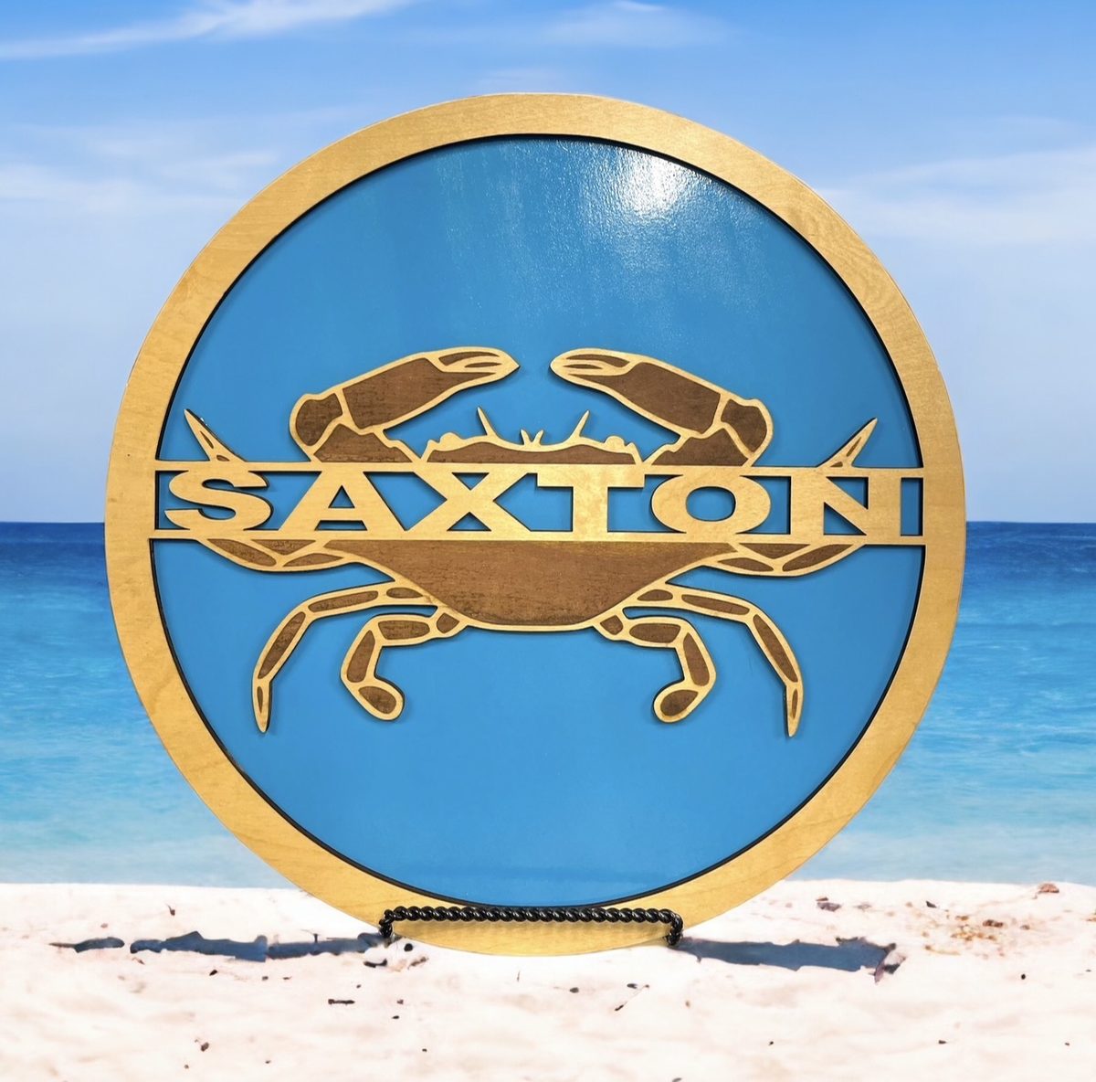 Custom engraved coastal wood sign